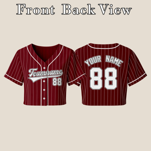 Custom Women's Sports <b>Crop</b> <b>Top</b> Team Logo Name Number Casual Summer Game Day Wear Wholesale - Product Image 3