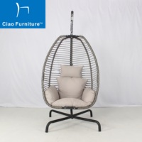 Meubles d'extérieur Foshan Patio Jardin Pliant Osier Simple Oeuf Suspendu Balançoire Chaise