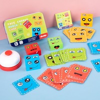 Jouet éducatif interactif amusant, jeu parent-enfant, puzzle tactile d'expression pour enfants avec boîte en métal, blocs de changement de visage