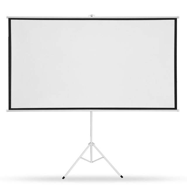HaoMing 16:9 Projector Portable Tripod Screen with 72inch ,MAX 150inch ,Nano PVC White Screen Support Manual Wall Hanger Screen