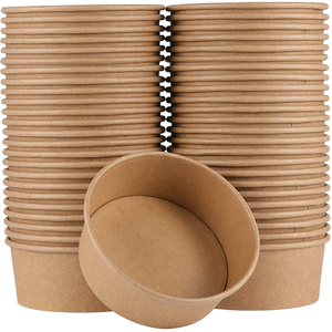 Bol et assiettes peu profonds en <span class=keywords><strong>carton</strong></span> <span class=keywords><strong>kraft</strong></span> biodégradable de qualité alimentaire jetables pour salades à emporter - Product Image 6