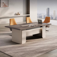 Table de conférence modulaire haut de gamme écologique en bois grainé pour 12 personnes, mobilier de bureau moderne pour la formation des employés