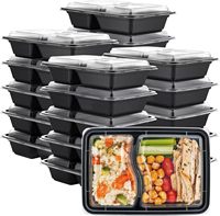 Boîte à lunch bento jetable Yiqiang, prix usine, 2 compartiments, sans BPA, 1000 ml, en plastique, micro-ondable, empilable
