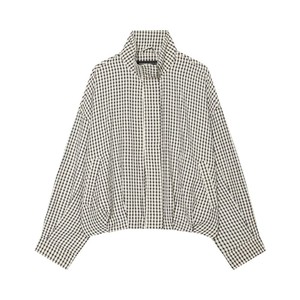 PB&ZA <span class=keywords><strong>Femme</strong></span> Automne 2026 Manteau Aviateur à Carreaux Vintage Décontracté Ample Manches Longues Vêtement d'extérieur Chic <span class=keywords><strong>Surchemise</strong></span> - Product Image 1