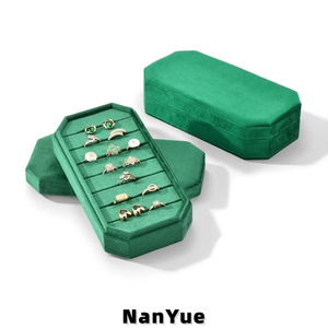 Nuevo Estuche de Joyería de Terciopelo de Lujo Octogonal Biselado, Organizador Portátil <span class=keywords><strong>para</strong></span> Anillos y Pendientes, con Logotipo Personalizado, Regalo de Boda, Venta al <span class=keywords><strong>Por</strong></span> <span class=keywords><strong>Mayor</strong></span> - Product Image 3