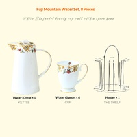 Ensemble de tasses en céramique de luxe léger pour la maison, tasses à eau, ensemble de mugs, théière résistante à la chaleur, style nordique pour salon