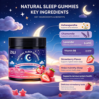 Permen Kunyah Penunjang Tidur Alami Private Label dengan L-Theanine Chamomile untuk Relaksasi Tenang dan Tidur Nyenyak Rasa Stroberi MOQ 50