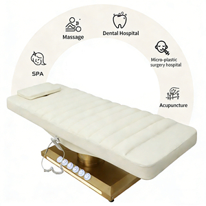 Lit de spa électrique incurvé de style moderne avec revêtement en cuir PU et 4 moteurs pour salon, idéal pour les extensions de cils et les massages - Product Image 3