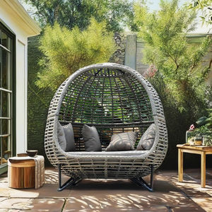 Fauteuil <span class=keywords><strong>suspendu</strong></span> d'extérieur de style moderne, canapé-lit, en rotin PE, coussins inclus, résistant aux UV, pour cour, parc, hôtel, salle à manger, villa - Product Image 2