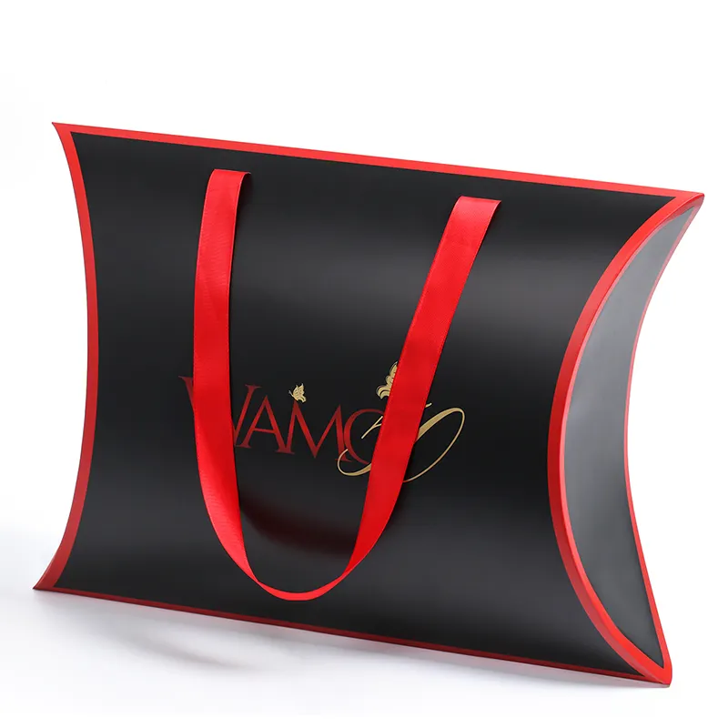 Scatola per cuscini in carta kraft più venduta con confezione di cuscini trasparenti con logo personalizzato per le estensioni dei capelli