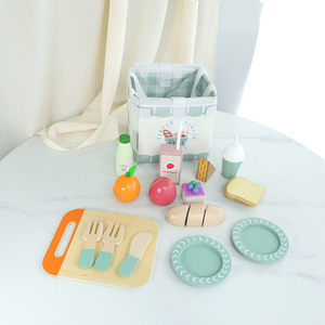 Elisyia Nouveau design créatif Ensemble de jouets <span class=keywords><strong>en</strong></span> <span class=keywords><strong>bois</strong></span> de <span class=keywords><strong>cuisine</strong></span> avec pâtisserie pour pique-nique pour enfants, tout-petits, garçons et filles, Fabricant direct du Zhejiang - Product Image 3