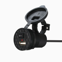 Chargeur USB embarqué pour moto, avec interrupteur. Chargeur 1,5A pour la modification des scooters pour la charge de téléphones portables. 12V