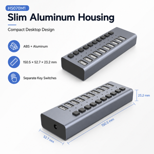 10-Port Type C <strong>USB</strong> <strong>Charging</strong> <strong>Station</strong> 120W 10x 5V/2.4A (12W) PD Ports Individual Switches Aluminum Housing in Stock - Product Image 4