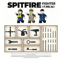 Yutong Serie Segunda Guerra Mundial, Spitfire F.Mk.la del Reino Unido, Bloques de Construcción de Aviones de Combate, Juguete de Construcción de Plástico ABS, Ensamblaje DIY para Mayores de 14 Años, Unisex