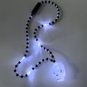 할로윈 LED 해골 발광 목걸이, 반짝이는 해골 목걸이, 할로윈 3가지 발광 모드 도매 - Product Image 2