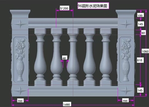Molde de balaustre de hormigón de plástico duradero de alta calidad de 96cm Fácil instalación con buen diseño nuevo - Product Image 2
