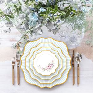 Vajilla de porcelana ovalada de forma Irregular para hotel <span class=keywords><strong>bonna</strong></span>, juego de platos de cena de cerámica de alta calidad, platos de lujo - Product Image 4