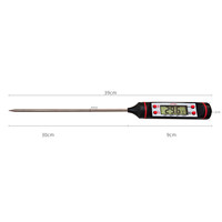 Thermomètre alimentaire numérique avec sonde longue, thermomètre de cuisine à lecture instantanée pour la cuisson, les bonbons, la viande, le barbecue, la mesure de la température des liquides