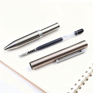 Personalized High End Black <b>White</b> Custom Logo Gift Metal Business Ball <b>Pens</b> Writing Smoothly Metallic Texture Gel <b>Pen</b> - Product Image 3