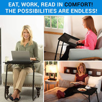 Plateau Tv portable pliable en aluminium, support de Table, avec 6 réglage de la hauteur et 3 angles, pour téléviseur, support de Table d'ordinateur et d'ordinateur