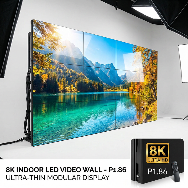 8K Resolution Indoor LED Video Wall P1.86 P2 P2.5 LED Display Screen for Stage Wedding Event Shopping Mall Advertising