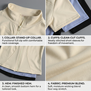 Veste de yoga zippée intégrale ajustée pour femme, haut de fitness compressif, veste de sport respirante à haute élasticité, tenue de gym - Product Image 4