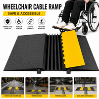 Rampe pour fauteuil roulant conforme ADA, en caoutchouc, largeur 80 cm, 5 canaux, mobile, protection de câbles pour événements intérieurs et extérieurs