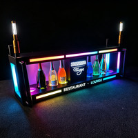 Présentoir à vin portable LED avec logo personnalisé, 8 bouteilles, support lumineux pour bouteilles, bar, boîte de nuit, service VIP