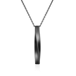 Meetyoo all'ingrosso Mobius Design a spirale asta diritta ciondolo in acciaio inox coppia collana maglione catena nome inciso per uomo - Product Image 6