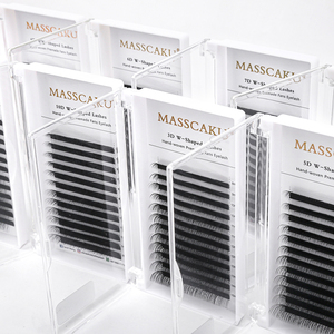 Personnaliser les faux cils individuels en forme de W de 0,07 mm avec logo privé, effet mat naturel, extensions de cils - Product Image 1