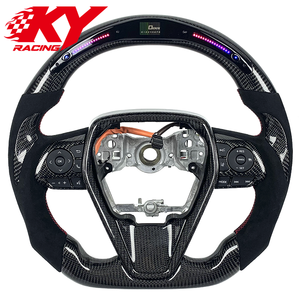 Customized carbon fiber leather LED RPM sports racing style steering <b>wheel</b> for Toyota Camry Corolla Avalon RAV4 EZ 2018-2024 - Product Image 1