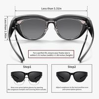 Couvre-lunettes de soleil polarisés unisexes pour lunettes de vue, design œil de chat, pour la conduite, fabriqués en Chine