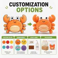 Fabricant OEM ODM, Vente en gros, Personnalisé : Porte-clés en peluche crabe ermite de plage, Accessoire de sac à dos, Peluches animaux marins lestées CE