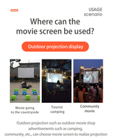 Écran de projection pliable portable à haute densité de 92 à 200 pouces Écran de projection 16:9 avec enroulable pour projecteur 4K/8k