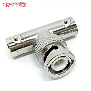 Latón completo T tipo <span class=keywords><strong>BNC</strong></span> macho a Dual 2 <span class=keywords><strong>BNC</strong></span> hembra adaptador coaxial 3 vías 50ohm conector <span class=keywords><strong>BNC</strong></span> para Cable Coaxial antena CCTV - Product Image 1