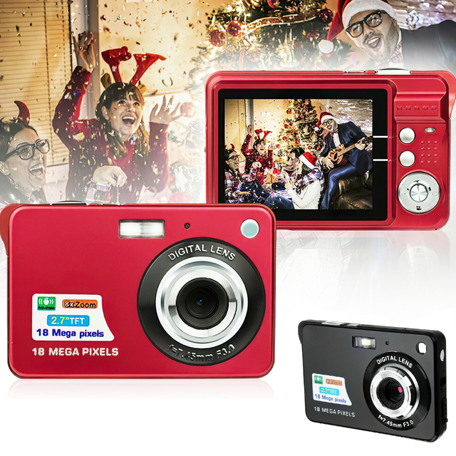 K09 HD Camera 18 Million Pixel 8x Digital Zoom Night Vision Ordinary Digital Camera Supports SD Card Anti-Shake.