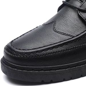 Zapatos casuales de cuero para hombre, impermeables, antideslizantes, con suela gruesa, ligeros, transpirables, suaves y cómodos, zapatos de vestir y Oxford. - Product Image 5