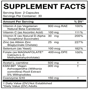 Cápsulas para Fortalecer la Esperma Masculina, Suplemento para la Fertilidad Masculina, <span class=keywords><strong>Ashwagandha</strong></span>, CoQ10, Zinc, Metilfolato, Selenio, Acetil L-Carnitina, Fabricante OEM - Product Image 2