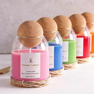 <span class=keywords><strong>Candele</strong></span> Profumate in Sughero a Forma di Sfera di Grande Capacità per Decorazione Interna Senza Fumo - Product Image 3