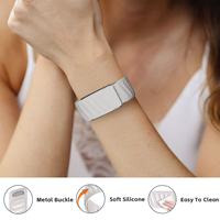 Correa de Repuesto de Silicona Suave para Monitor de Ritmo Cardíaco Whoop 5.0 MG, 25 mm, Hebilla Plegable Ajustable, Pulsera
