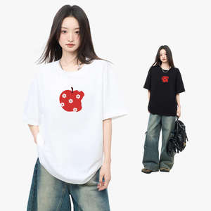 Camiseta holgada de manga corta para <span class=keywords><strong>mujer</strong></span> de <span class=keywords><strong>estilo</strong></span> japonés, <span class=keywords><strong>camisa</strong></span> básica de moda informal de verano, Camiseta corta de media manga de algodón puro inspirada - Product Image 6