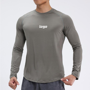 Fabricants de polyester spandex de couleur unie Fitness Running T-shirts de sport personnalisés à séchage rapide - Product Image 1