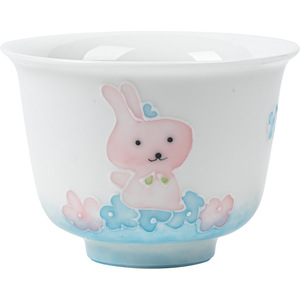Hand Painted Adorable Rabbit Mini <b>Teacup</b> Porcelain Kung Fu Tea Cup For Afternoon Tea New Chinese Style - Product Image 5