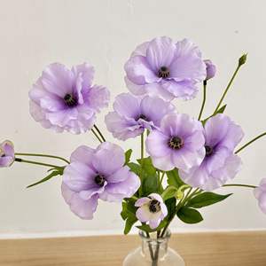 Fleurs artificielles de ranunculus papillon en soie, haute simulation, pour décoration de mariage et de maison, style nordique, blanc, rose, jaune, bleu, violet - Product Image 4