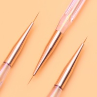 Pinceau professionnel pour nail art, manche acrylique dégradé, pinceau liner pour polygel, pinceau liner pour ongles, pour la peinture florale et le dessin sur ongles