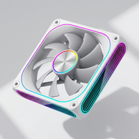 Ventilateur de PC Gaming Silencieux Haute Performance 12cm, Refroidisseur de Boîtier d'Ordinateur, Design CD, Effet Miroir Infini, Dissipateur Thermique en Plastique, Roulement Fluide, 45CFM