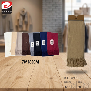 Écharpe en coton 100% tissé de style classique ERP, couleur unie, 70x180cm, unisexe, cadeau pour adulte, modèle 30901 - Product Image 3