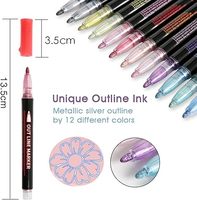 Marqueurs de contour métalliques à paillettes Super Squiggles Ensemble de stylos marqueurs scintillants personnalisés à double ligne pour enfants adultes