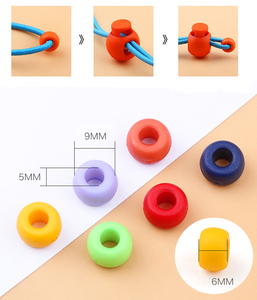 Kích thước nhỏ chống trượt đầy màu sắc trượt nhựa Bungee dây bóng hình dạng chuyển đổi dây cuối khóa cho dây đàn hồi - Product Image 2