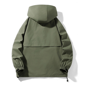 Veste coupe-vent homme nouvelle collection Printemps 2025, simple, à capuche, longue, hiver, confortable, respirante, anti-tendance, style utilitaire, coupe ample - Product Image 2